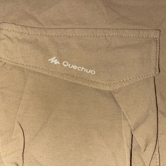 DECATHLON QUECHUA Khaki Brown Trek 500 Hiking Cargo Stretch Shorts Small - Picture 8 of 9